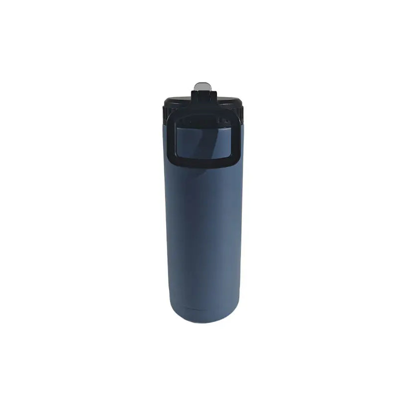 Blue Stainless Steel Water Bottle with Straw Portable Design