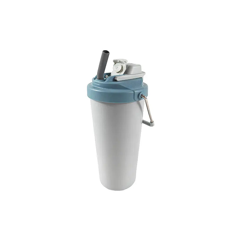 Minimalist White Stainless Steel Tumbler with Straw Lid