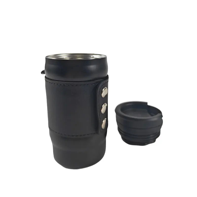 Leather Style Travel Mug with Stainless Steel Interior