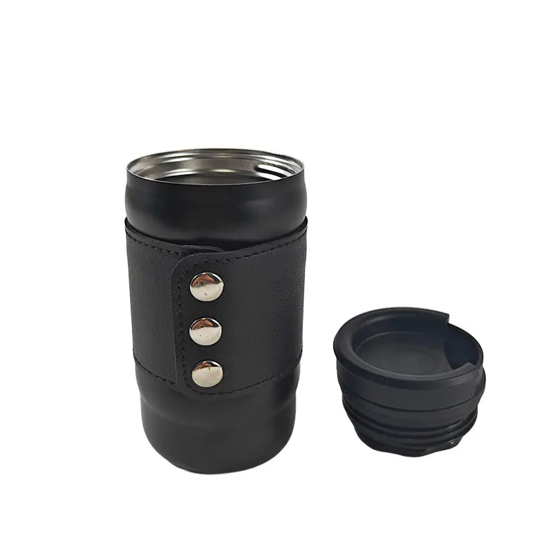Leather Style Travel Mug with Stainless Steel Interior
