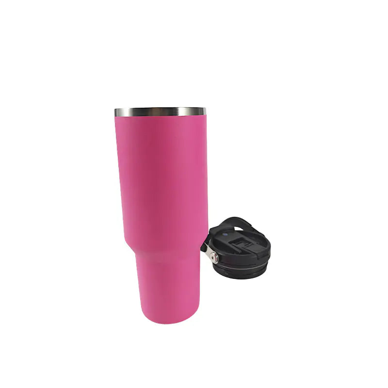 Double Wall Stainless Steel Tumbler with Handle Lid